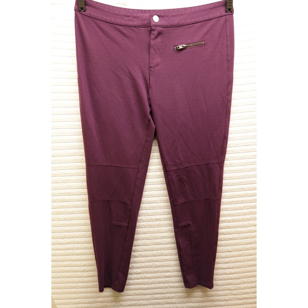 Basic Editions Purple Classic Fit Straight Leg Pants Stretch Size Large 33x26in